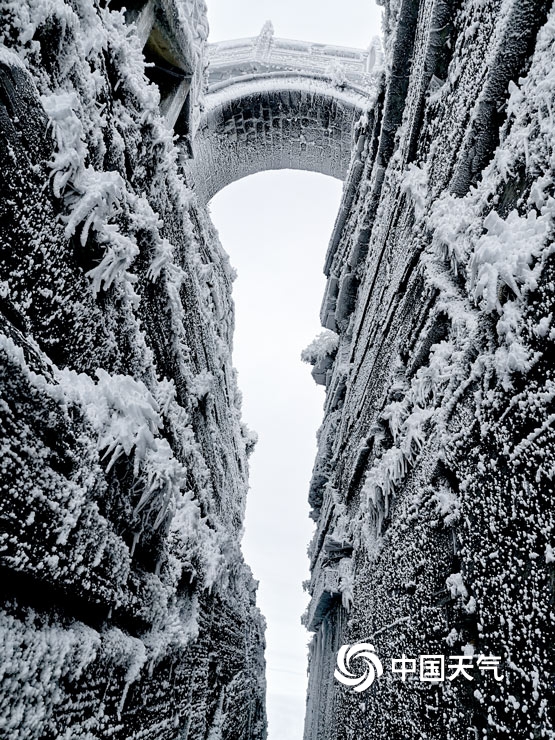 好美！雪后的梵净山变身“黑白世界”