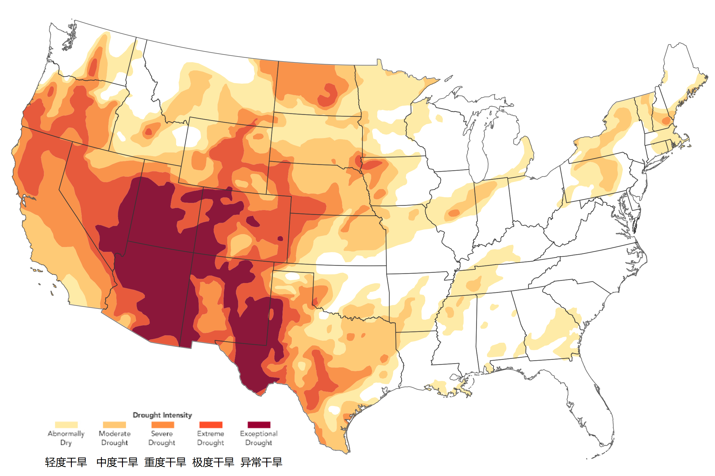 拉尼娜现象使美国西南部地区持续干旱，恶劣天气恐将持续到明年