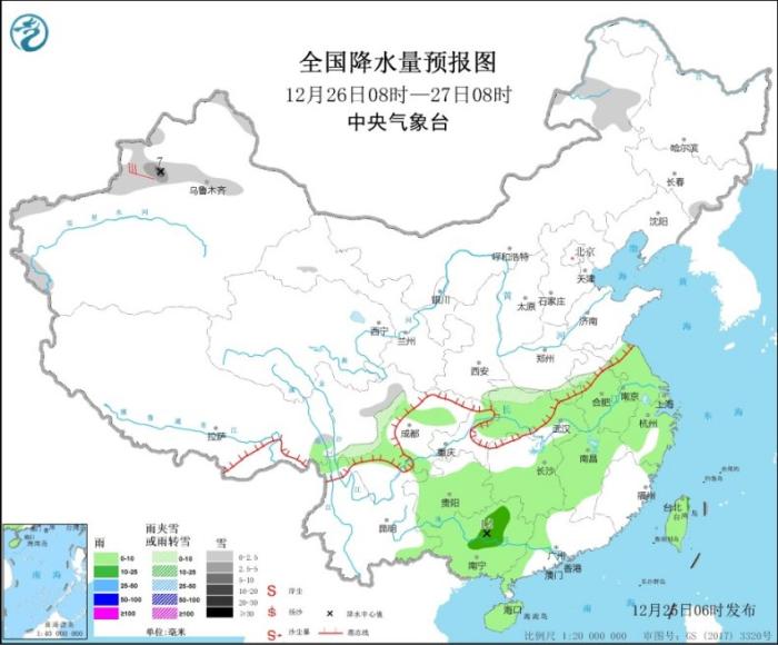 南方大部有弱降水过程 华北中南部黄淮江淮等地有霾天气