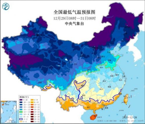 全国天气预报:寒潮继续影响中东部 东部南部海域有大风