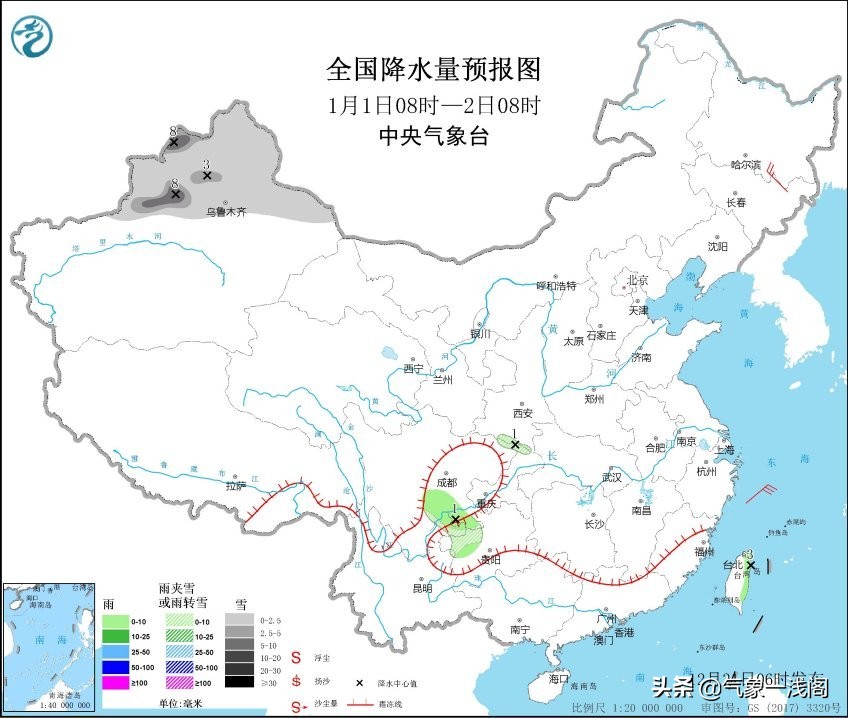 雷达图空白,元旦晴好天气上线,分析:北疆除外,局地3天强降雪