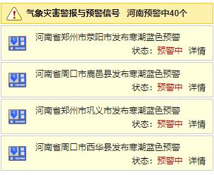 连发40条寒潮蓝色预警！跌至-11℃！河南发布重要天气预报！