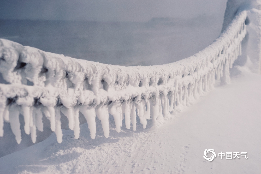 暴雪侵袭！山东烟台雪后景象犹如“冰河世纪”