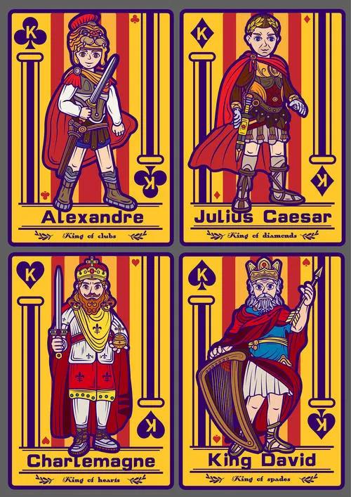 扑克牌里的四个K是历史上哪四个国王？