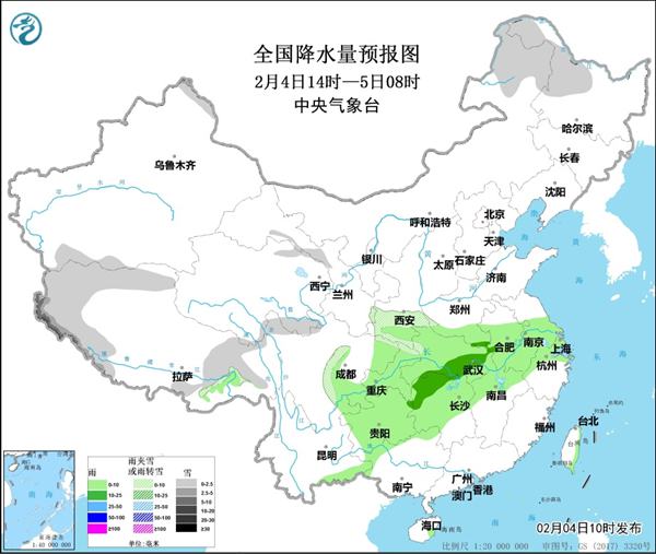 湖南江西等地有雾 长江中下游有雨