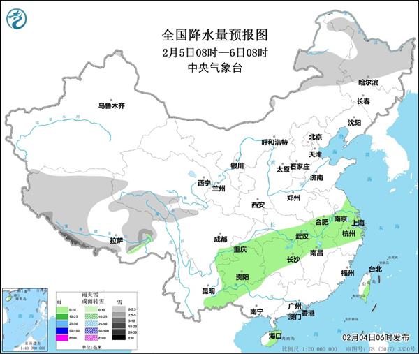 湖南江西等地有雾 长江中下游有雨