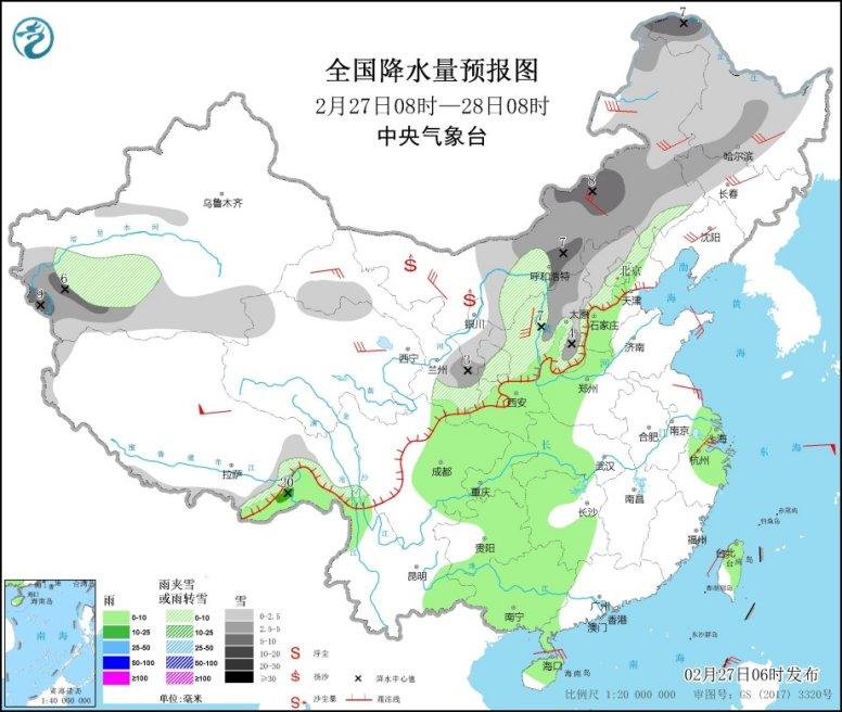 冷空气影响我国北方地区 中东部将出现大范围雨雪天气