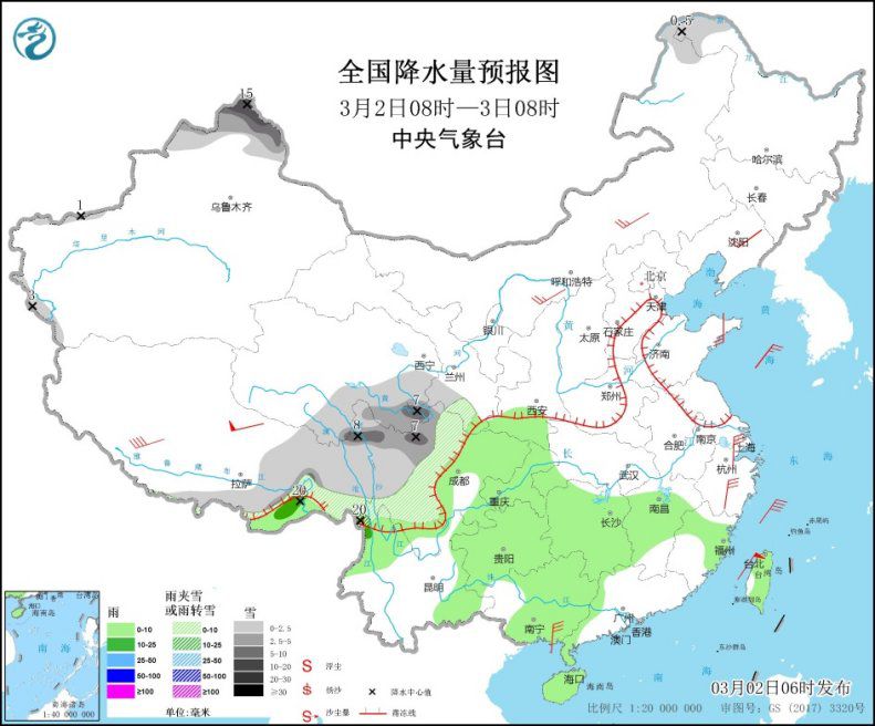 黄淮江淮等地出现较强降温 南方地区多阴雨天气