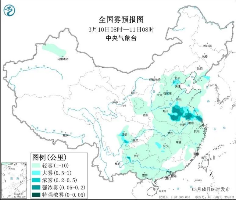 【全国天气】中东部大部有弱降水 京津冀等地有霾天气