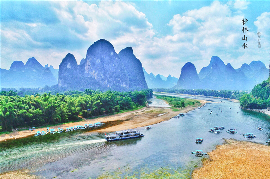 最美的桂林山水不在阳朔，在这个千年古镇，20元背景图就是这里