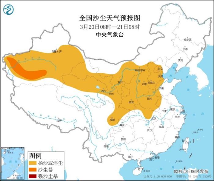 中东部地区有大范围雨雪降温过程 多地有沙尘天气