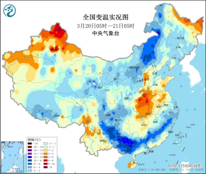 中东部雨雪降温进入尾声，未来3天全国大部分地区天气以晴好为主