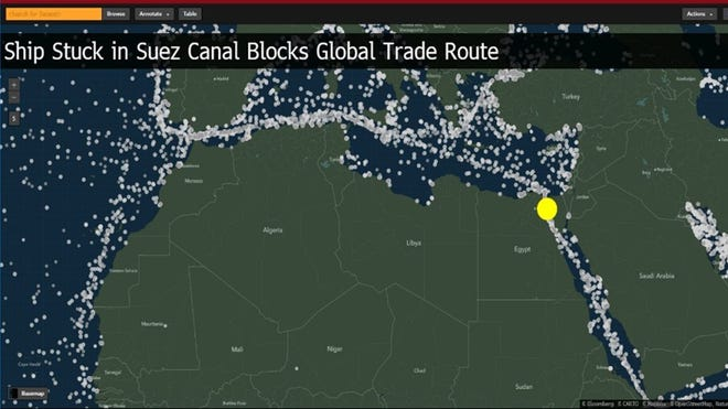 苏伊士运河事件让贸易商哭了：每天约96亿美元的海上交通中断，近200艘货轮停滞