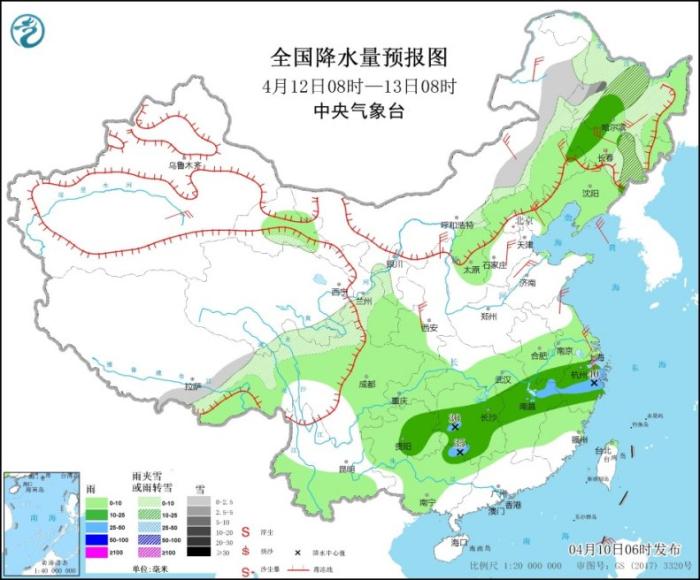 南方地区将有一次降水过程 北方地区将有雨雪降温天气