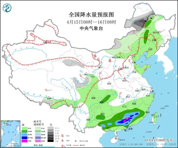 南方降雨仍继续 大风降温沙尘天气将齐聚北方