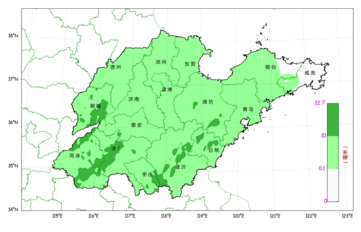 山东:未来三天多阴雨天气 今天鲁中东部和半岛地区有中雨局部大雨