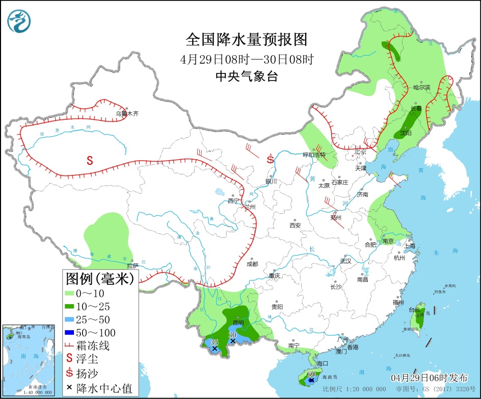 北方多大风天气 全国降水稀少