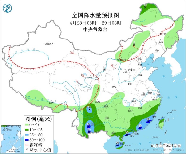 华南和西南等地有明显降水 北方多大风天气