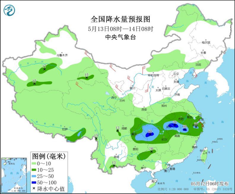 广西贵州等地有强对流天气 江南至沿淮河一带有较强降雨