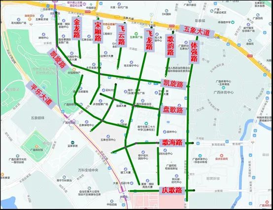 交通大提速!南宁五象新区打造“五纵四横”9条绿波带,减少停车次数、等待时间