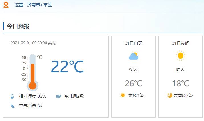 闪电气象吧丨开学这两天济南天气怎样？温差10℃，早晨凉意浓，注意增添衣物哦