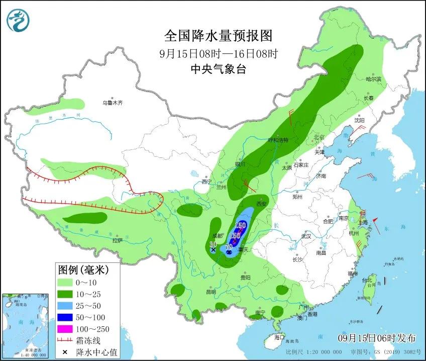 天气预报图上已经有了霜冻线,真要变冷了