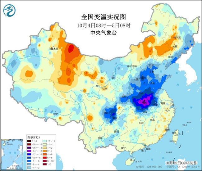 专家解读：华西华北黄淮秋雨不断降温剧烈 南方高温 出行注意天气变化