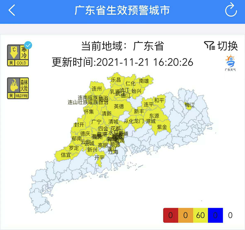 “小雪冷空气”打卡成功！广东迎大风降雨降温三连击 广州一周天气预报