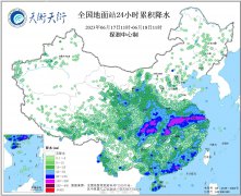 全国441个观测站累积降水