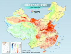 下周一全国两片高温区连